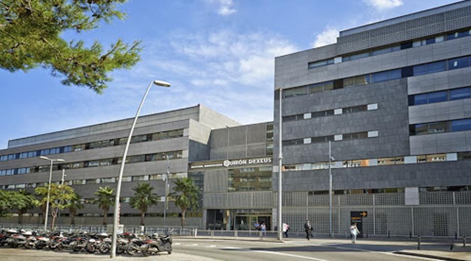 The frontage of one of Barcelona's largest Hospitals where Bird Free was applied